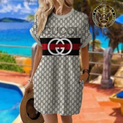 [LIMITED] GUCCI Premium Short Sleeve Pocket Dress 💖 Summer 2024 LUX-ZO-0000JFRG7ITT