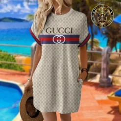 [LIMITED] GUCCI Premium Short Sleeve Pocket Dress 💖 Summer 2024 LUX-ZO-00007OL3I83F