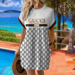 [LIMITED] GUCCI Premium Short Sleeve Pocket Dress 💖 Summer 2024 LUX-ZO-000FZIRLZQZ