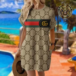 [LIMITED] GUCCI Premium Short Sleeve Pocket Dress 💖 Summer 2024 LUX-ZO-0000RBGQTSLD