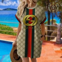 [LIMITED] GUCCI Premium Short Sleeve Pocket Dress 💖 Summer 2024 LUX-ZO-000KJFAANXQ