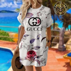 [LIMITED] GUCCI Premium Short Sleeve Pocket Dress 💖 Summer 2024 LUX-ZO-0000XQRLGWBW