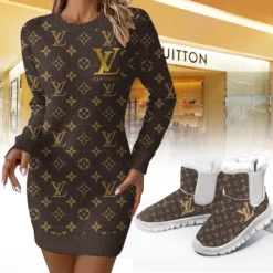 LOUIS VUITTON Premium Sweater Dress Match Snow Boots Set LUX-SWD+C1164-0ZP237TF7