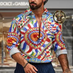 Premium DOLCE & GABBANA Long Sleeve Button Shirt LUX-CCY-LV00027Y18MNA