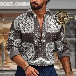 Premium DOLCE & GABBANA Long Sleeve Button Shirt LUX-CCY-LV000OQA4Z1MR