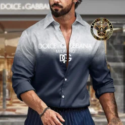 Premium DOLCE & GABBANA Long Sleeve Button Shirt LUX-CCY-LV000IH1OXDBW