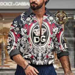 Premium DOLCE & GABBANA Long Sleeve Button Shirt LUX-CCY-LV000LNN7LNFA