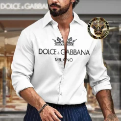 Premium DOLCE & GABBANA Long Sleeve Button Shirt LUX-CCY-LV000RD1SWZT8