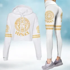 VERSACE Premium Croptop Hoodie and Leggings Set MRS-CRF+DDK-13112316