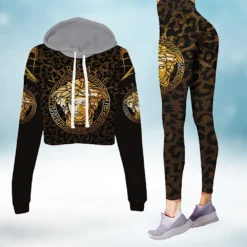 VERSACE Premium Croptop Hoodie and Leggings Set MRS-CRF+DDK-13112313