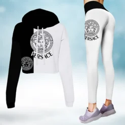 VERSACE Premium Croptop Hoodie and Leggings Set MRS-CRF+DDK-13112314