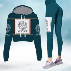 VERSACE Premium Croptop Hoodie and Leggings Set MRS-CRF+DDK-13112315