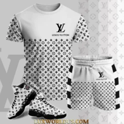 LOUIS VUITTON Premium T-Shirt & Shorts Match AJ 13 Sneaker Hot Summer 2025 LUX-TX+STK-0GZBK0SUL