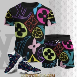 LOUIS VUITTON Premium T-Shirt & Shorts Match AJ 13 Sneaker Hot Summer 2025 LUX-TX+STK-00HFCTSMA