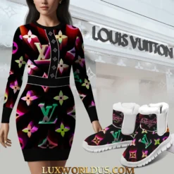 LOUIS VUITTON Premium Sweater Dress Match Snow Boots 2025 LUX-MLQ-0HCLRVDUZ