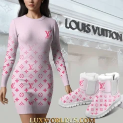 LOUIS VUITTON Premium Sweater Dress Match Snow Boots 2025 LUX-MLQ-0QGYV7BWP