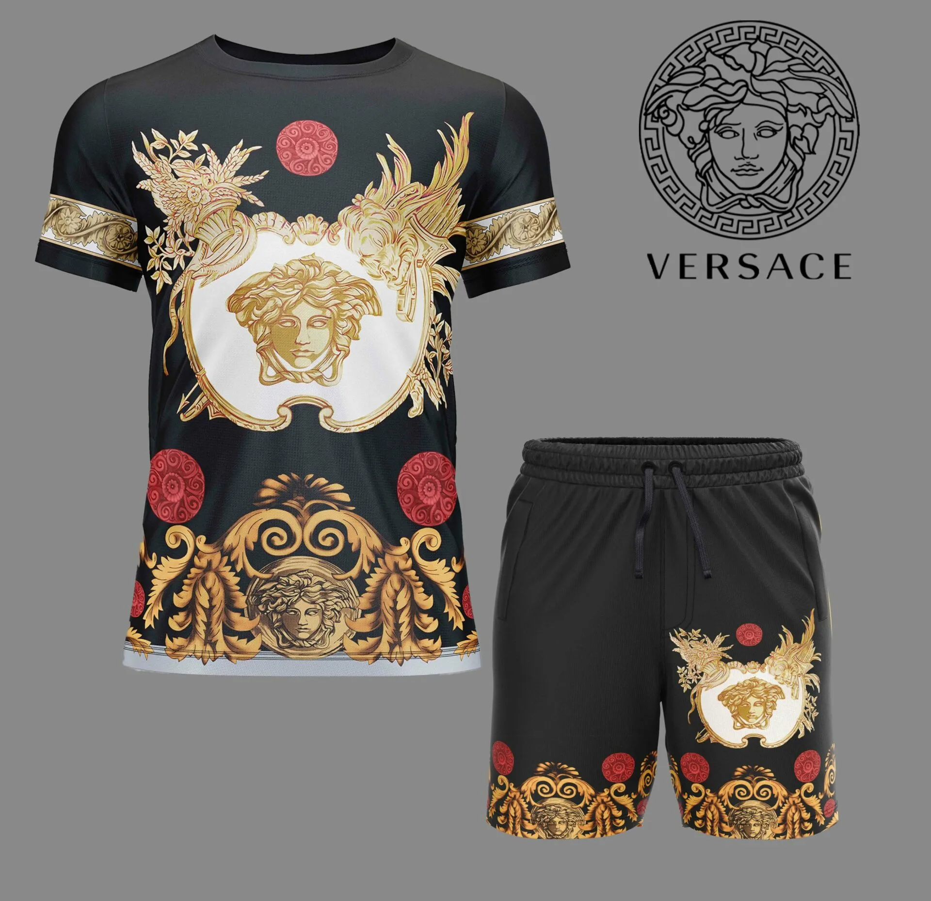 VERSACE Set T-Shirt & Shorts Limited Edition Summer LUX-TX+STK-0MMFHFWE1
