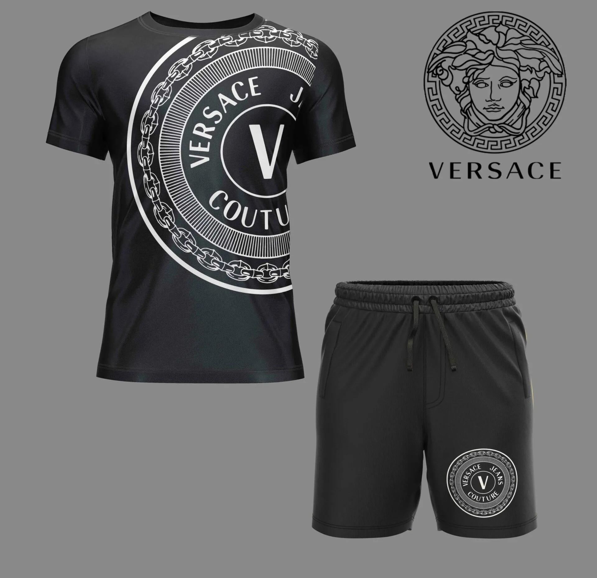 VERSACE Set T-Shirt & Shorts Limited Edition Summer LUX-TX+STK-0KD0VSDQA