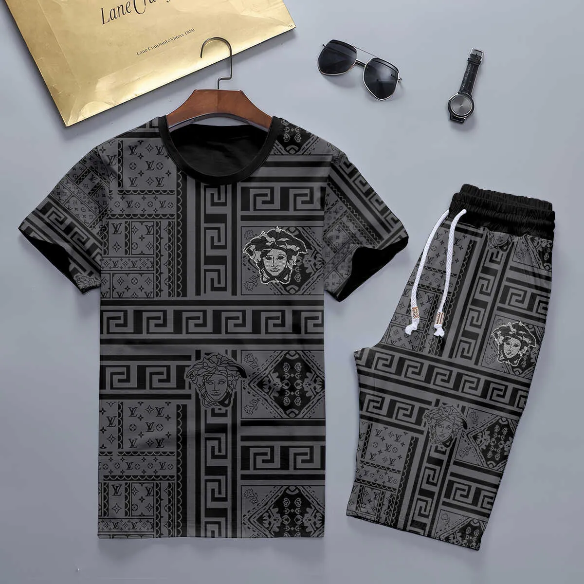 VERSACE Set T-Shirt & Shorts Limited Edition Summer LUX-TX+STK-0YG2BNHTF