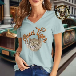 Premium GUCCI V-Neck T-Shirt 💖 Women 2024 LUX- VTX-000GCPCSCP6