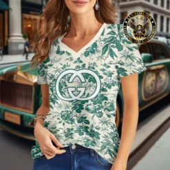 Premium GUCCI V-Neck T-Shirt 💖 Women 2024 LUX- VTX-000BOD5NJTG