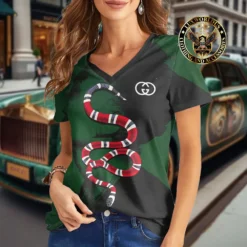 Premium GUCCI V-Neck T-Shirt 💖 Women 2024 LUX- VTX-000EL7RCHQY