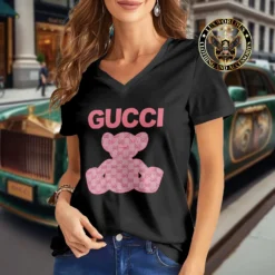 Premium GUCCI V-Neck T-Shirt 💖 Women 2024 LUX- VTX-000BTTGLQFH