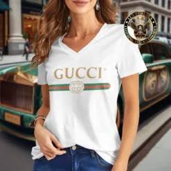 Premium GUCCI V-Neck T-Shirt 💖 Women 2024 LUX- VTX-000IOTPMMR6