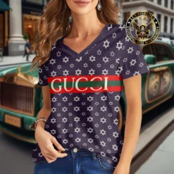 Premium GUCCI V-Neck T-Shirt 💖 Women 2024 LUX- VTX-0002CKL7TKL