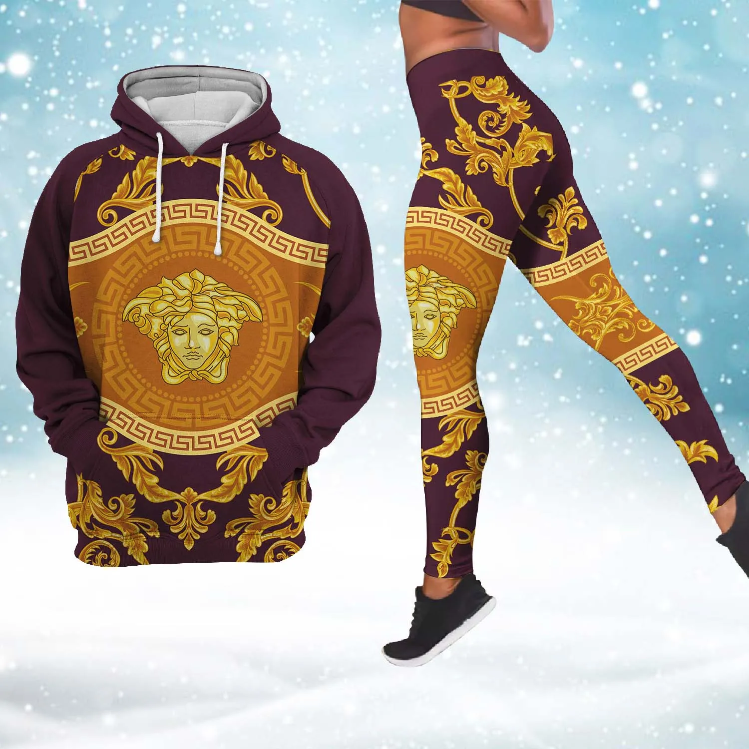 VERSACE Premium Hoodie Leggings Set For WOMEN 2025 MRS-AF+DDK-2211003