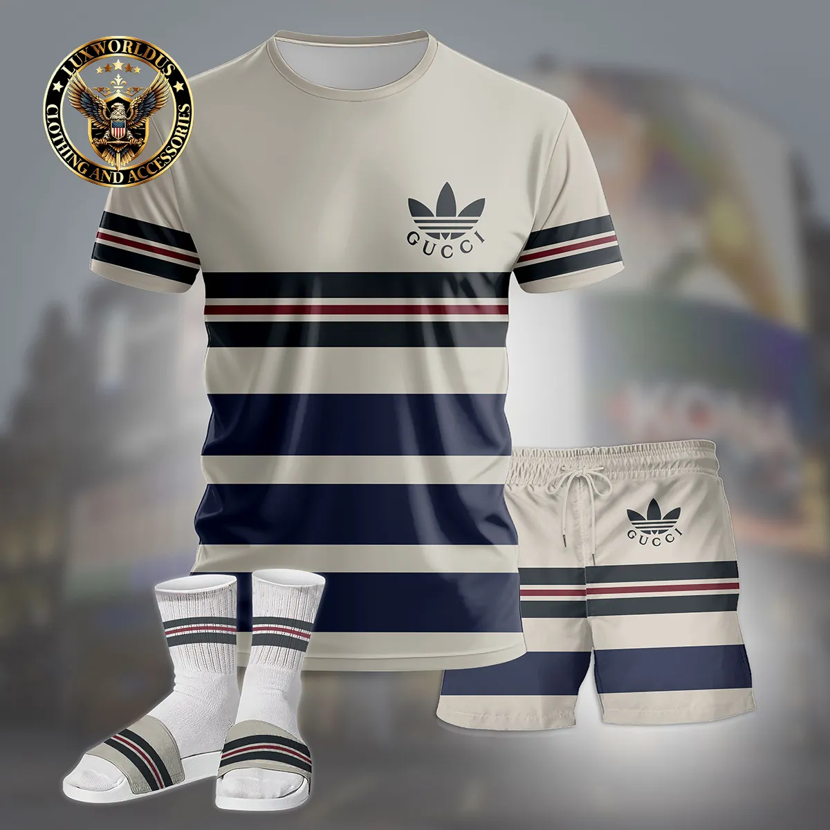 Premium GUCCI T-Shirt & Short x Slides Summer 2025 LUX-TX+STK+Z65-0033875YSG