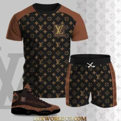 LOUIS VUITTON Premium T-Shirt & Shorts Match AJ 13 Sneaker Hot Summer 2025 LUX-TX+STK-0MKCUADXE