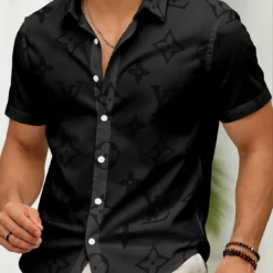 LOUIS VUITTON Premium Short Sleeve Button Shirt LUX-SP-09YIUSKAT