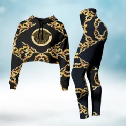 VERSACE Premium Croptop Hoodie and Leggings Set MRS-CRF+DDK-13112320