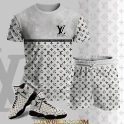 LOUIS VUITTON Premium T-Shirt & Shorts Match AJ 13 Sneaker Hot Summer 2025 LUX-TX+STK-0OLORRX7E