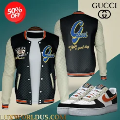 [LIMITED] GUCCI Varsity Jacket x AF1 Sneaker Hot 2025 LUX-BJ1+F40-000GPH1IV1G