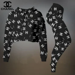 CHANEL Premium Cropped Hoodie Leggings Set  LUX-CRF+DDK-2E7H1XXL
