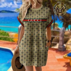 GUCCI Premium Short Sleeve Pocket Dress 💖 Summer 2024 LUX-CJX1-0000X2WSKAUF