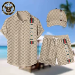 [NEW] Luxury GUCCI Hawaii Shirt & Short x Cap For Man Summer 2025 LUX-BKGCY+STK+CAP-GC136813