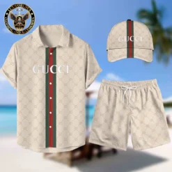 [NEW] Luxury GUCCI Hawaii Shirt & Short x Cap For Man Summer 2025 LUX-BKGCY+STK+CAP-GC136811