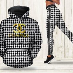 Chanel Black White Hoodie Leggings Luxury Brand Clothing Clothes Outfit For Women - AF+DDK-00710897
