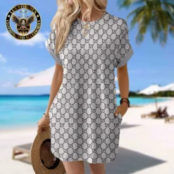 GUCCI Premium Short Sleeve Pocket Dress 💖 Summer 2024 LUX-CJX1-0000EPJZIAXQ