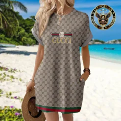 GUCCI Premium Short Sleeve Pocket Dress 💖 Summer 2024 LUX-CJX1-0000OP2HHQWB