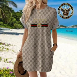 GUCCI Premium Short Sleeve Pocket Dress 💖 Summer 2024 LUX-CJX1-00005L9BGSCM