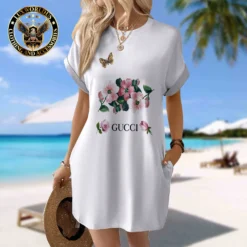 GUCCI Premium Short Sleeve Pocket Dress 💖 Summer 2024 LUX-CJX1-0000MMAOO3ND