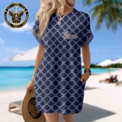 GUCCI Premium Short Sleeve Pocket Dress 💖 Summer 2024 LUX-CJX1-0000YMLMUMD4