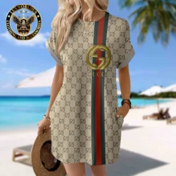 GUCCI Premium Short Sleeve Pocket Dress 💖 Summer 2024 LUX-CJX1-0000NBM50XHY