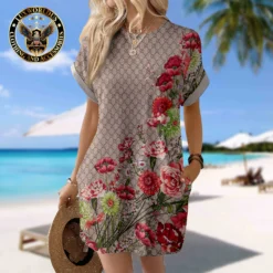 GUCCI Premium Short Sleeve Pocket Dress 💖 Summer 2024 LUX-CJX1-0000NBQ4I90U