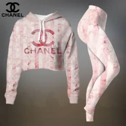 CHANEL Premium Cropped Hoodie Leggings Set  LUX-CRF+DDK-L9O5UJEW