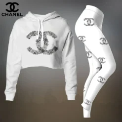 CHANEL Premium Cropped Hoodie Leggings Set  LUX-CRF+DDK-TXMZ0QNO